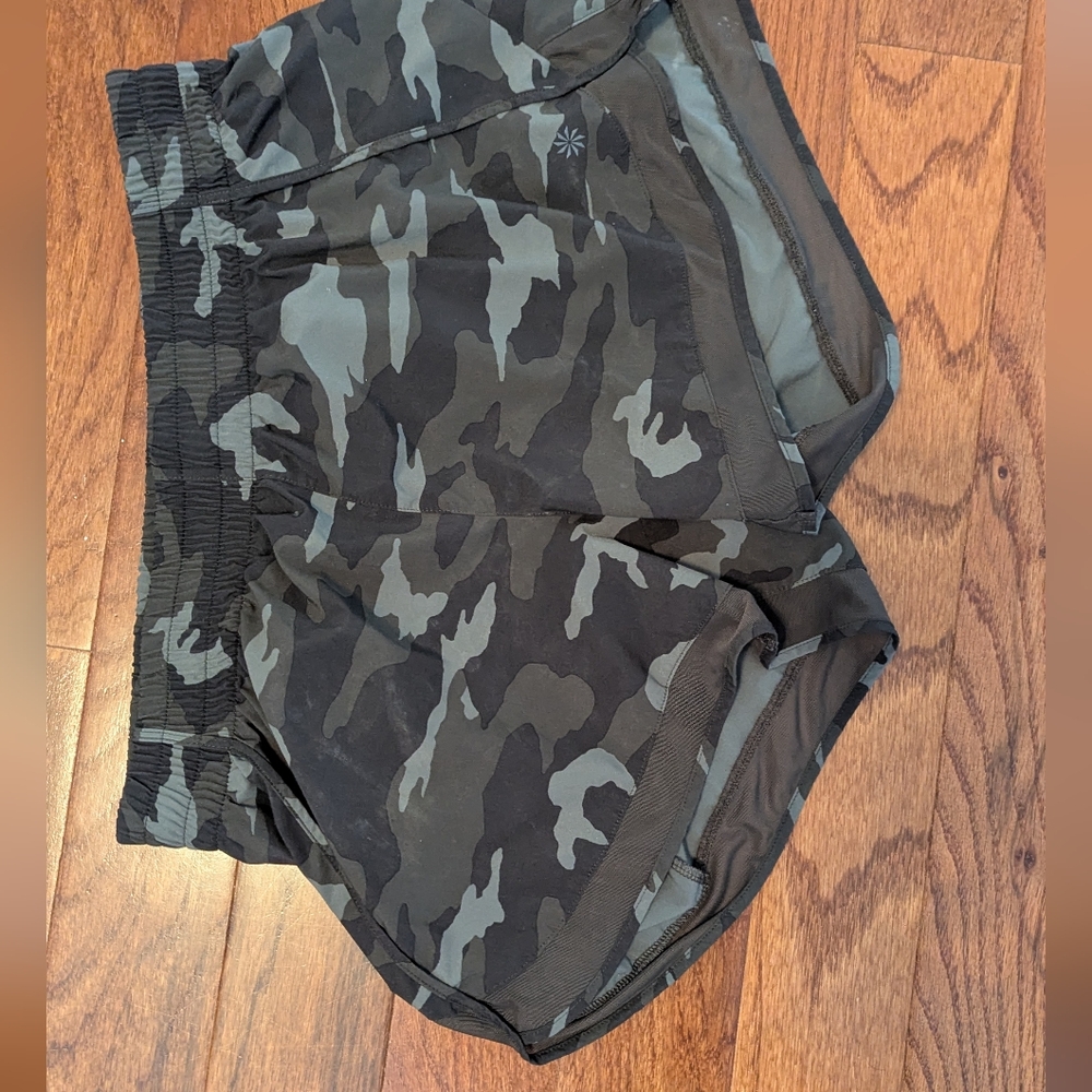 Athleta Black and Gray Racer Shorts